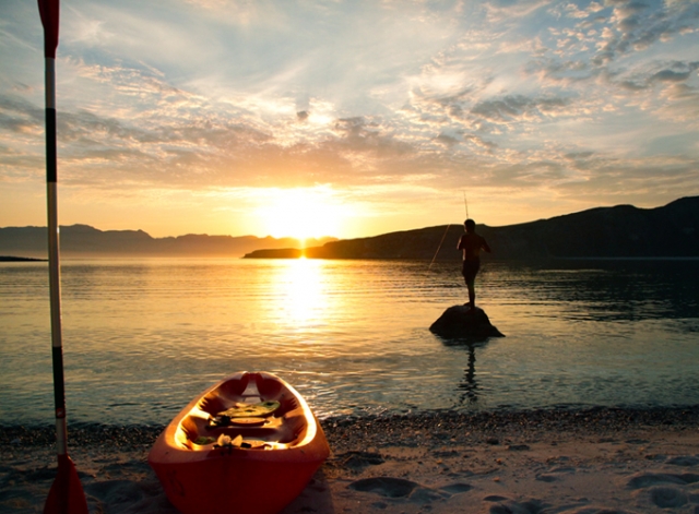  Kayak au coucher du soleil 